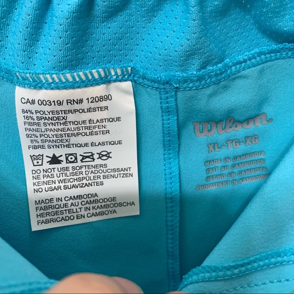Wilson Light Blue Tennis Woven Shorts Size XL - Picture 6 of 13